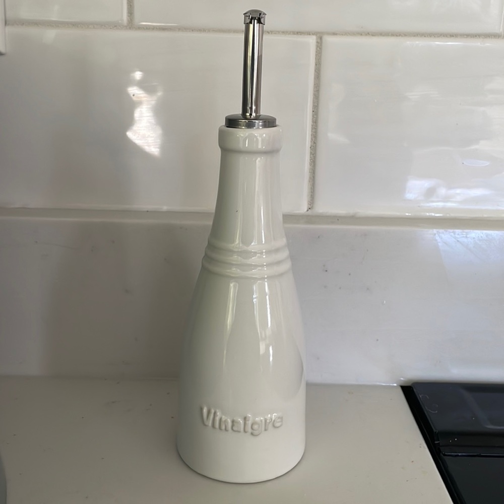 LE CREUSET, VINEGAR CRUET, WHITE